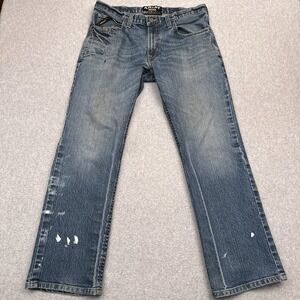 Ariat Rebar M4 Low Rise Boot Jeans Mens 34x32 FITS 35x31 Denim Distressed READ